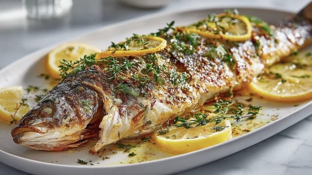 Oven roasted branzino at Pide Point, Louisville