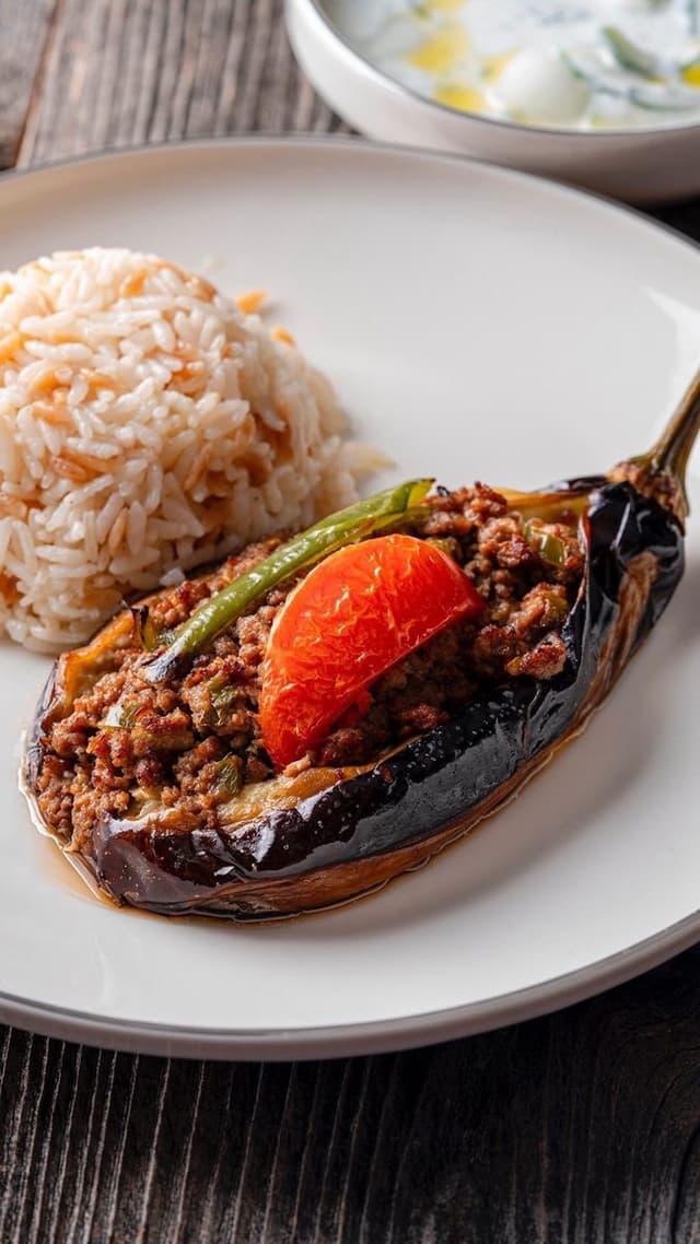 Karnıyarık stuffed eggplant at Pide Point, Louisville