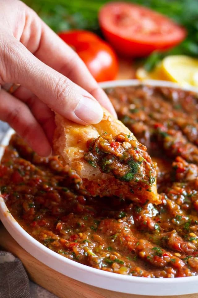Acılı ezme spicy salad at Pide Point, Louisville