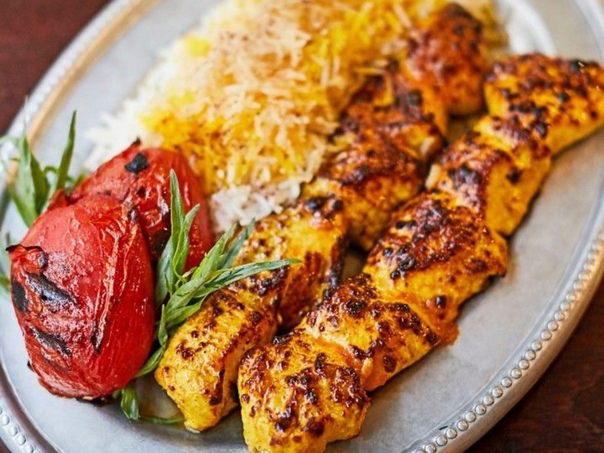 Tavuk kebab marinated chicken at Pide Point, Louisville