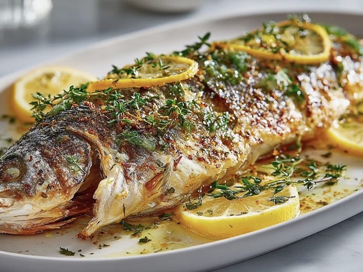 Oven roasted branzino at Pide Point, Louisville